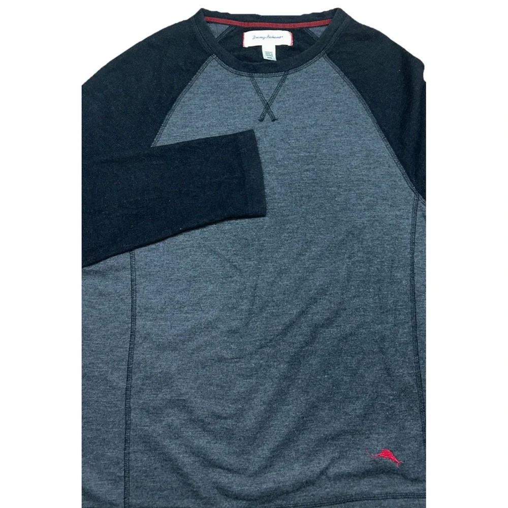 Tommy Bahama Crew Neck Long Sleeve Pullover Men's M Black Gray